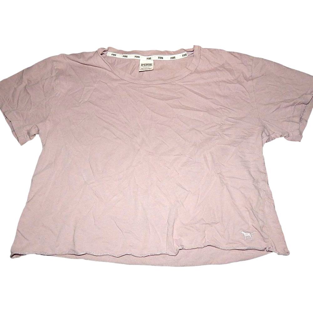 PINK Victoria’s Secret women’s junior’s medium light purple cropped raw hem tee